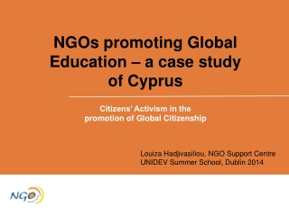 NGOs promoting Global Education – a case study of Cyprus