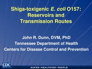 Shiga-toxigenic  E. coli  O157:  Reservoirs and  Transmission Routes