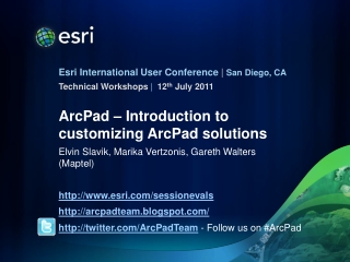 ArcPad – Introduction to customizing ArcPad solutions