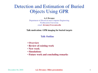 Detection and Estimation of Buried Objects Using GPR