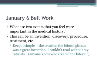 January 6 Bell Work