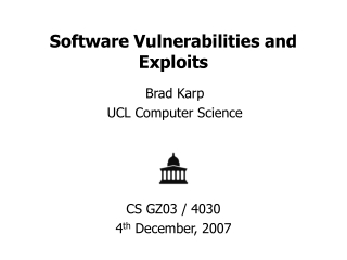 Software Vulnerabilities and Exploits