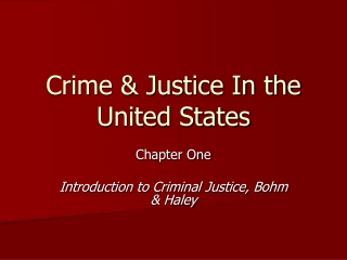 Crime &amp; Justice In the United States
