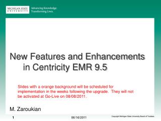 New Features and Enhancements in Centricity EMR 9.5