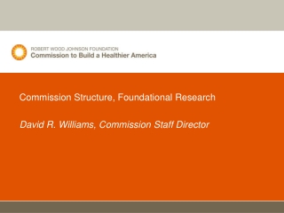 Commission Structure, Foundational Research David R. Williams, Commission Staff Director