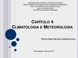 Capítulo 4 Climatologia e Meteorologia