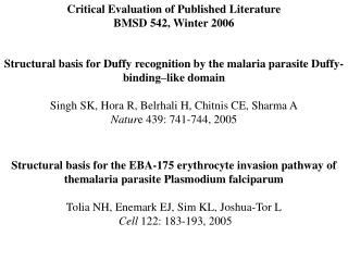 Structural basis for Duffy recognition by the malaria parasite Duffy-binding–like domain