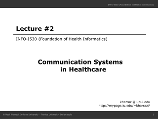 INFO-I530 (Foundation of Health Informatics)