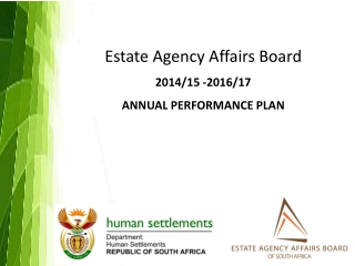 Estate Agency Affairs Board 2014/15 -2016/17 ANNUAL PERFORMANCE PLAN