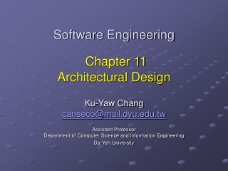 Software Engineering Chapter 11 Architectural Design