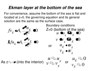 Ekman layer at the bottom of the sea