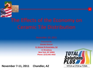 The Effects of the Economy on Ceramic Tile Distribution November 10, 2011