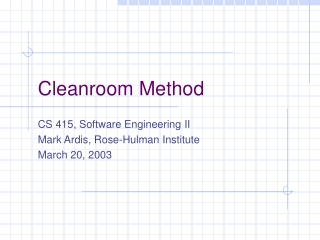 Cleanroom Method