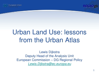 Urban Land Use: lessons from the Urban Atlas