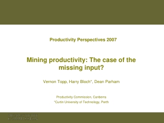 Productivity Perspectives 2007