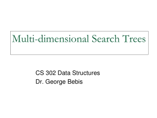 Multi-dimensional Search Trees