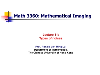 Math 3360: Mathematical Imaging