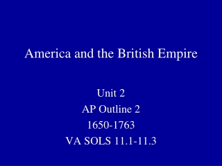 America and the British Empire