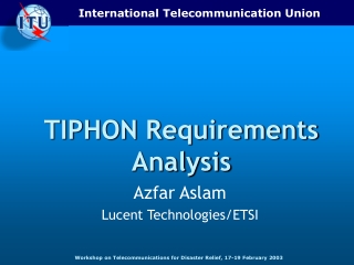 TIPHON Requirements Analysis