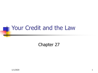 Your Credit and the Law