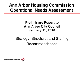 Preliminary Report to  Ann Arbor City Council January 11, 2010