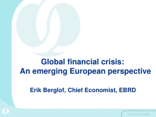 Global financial crisis:                             An emerging European perspective