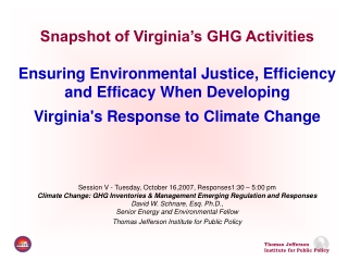 Snapshot of Virginia’s GHG Activities