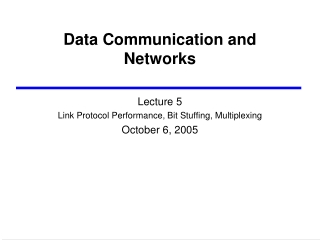 Data Communication and Networks