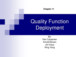 Quality Function Deployment