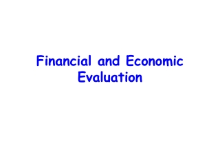 Financial and Economic Evaluation