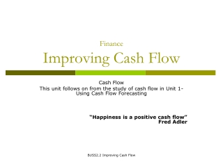 Finance Improving Cash Flow