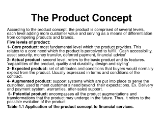 The Product Concept