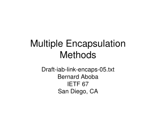 Multiple Encapsulation Methods