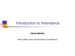 Introduction to Inheritance