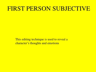 FIRST PERSON SUBJECTIVE