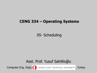 CENG 334 – Operating Systems 05-  Scheduling