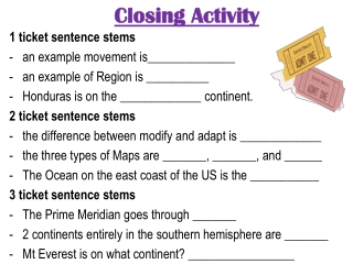 Closing Activity