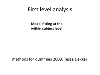 First level analysis