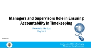 Managers and Supervisors Role in Ensuring Accountability in Timekeeping