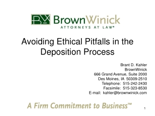 Avoiding Ethical Pitfalls in the Deposition Process