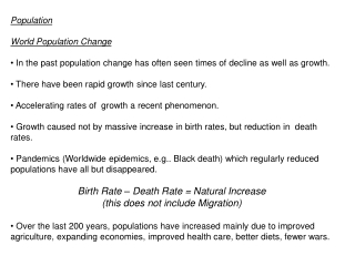 Population World Population Change