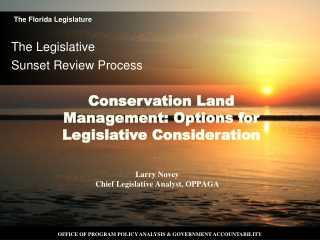 The Legislative  Sunset Review Process