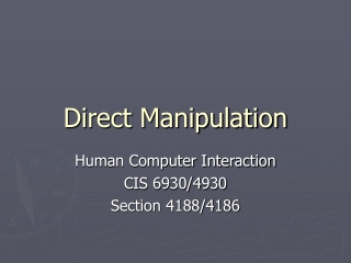 Direct Manipulation