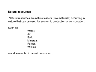 Natural resources