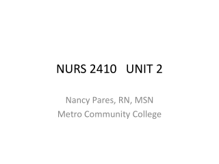 NURS 2410   UNIT 2