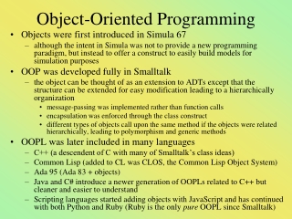 Object-Oriented Programming