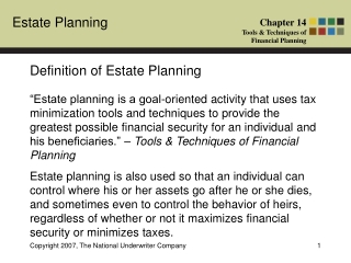 Definition of Estate Planning