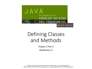 Defining Classes and Methods