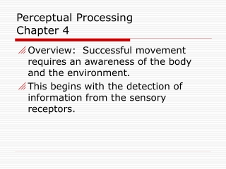 Perceptual Processing Chapter 4