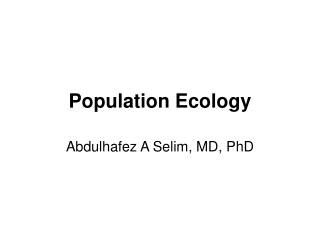 Population Ecology